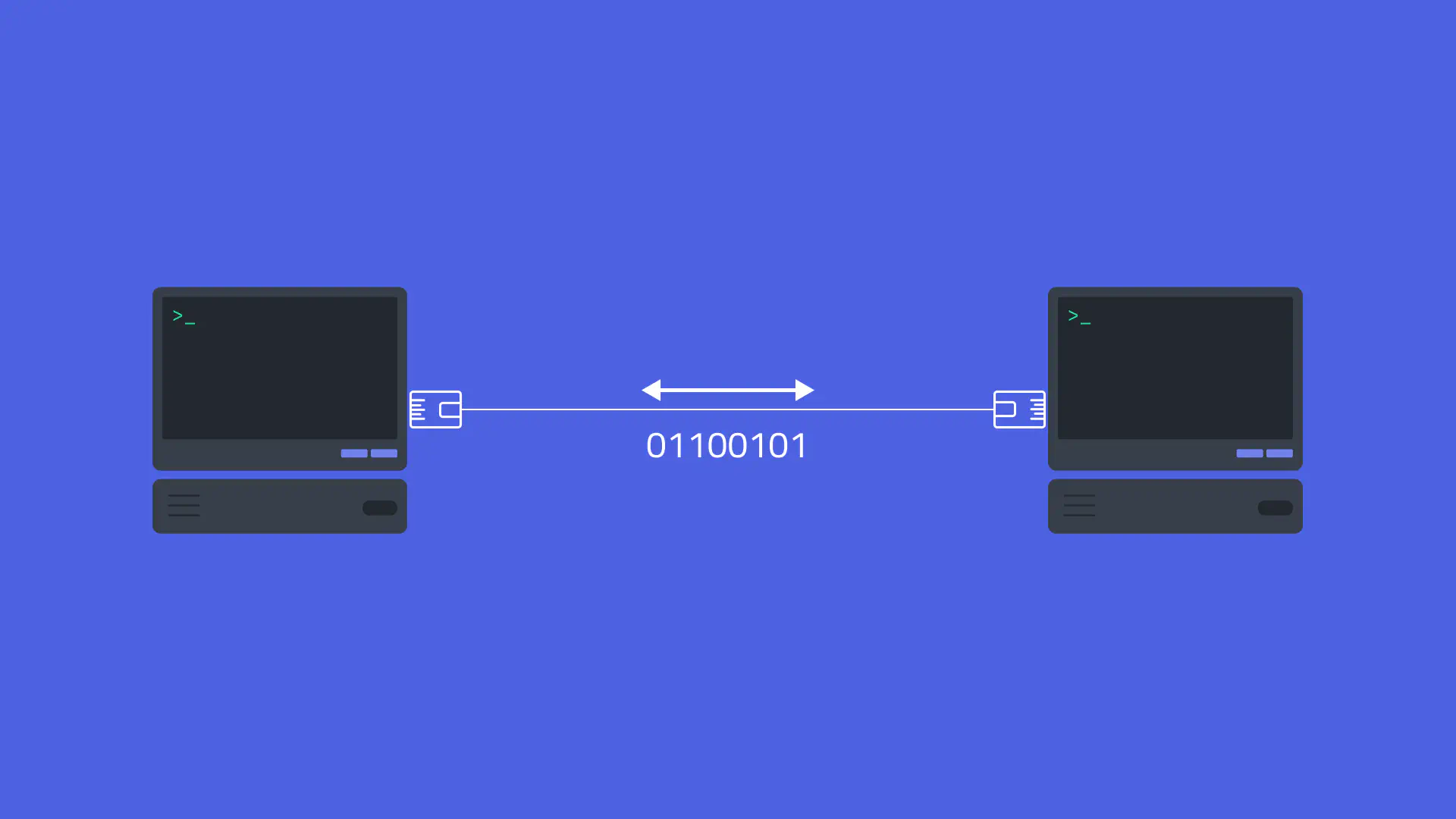 نقل بيانات Binary بين جهازين عبر سلك