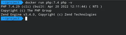 نسخة php عند تشغيلها باستخدام صورة Docker
