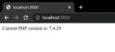 نتيجة التشغيل على المتصفح بعد عمل Port Binding